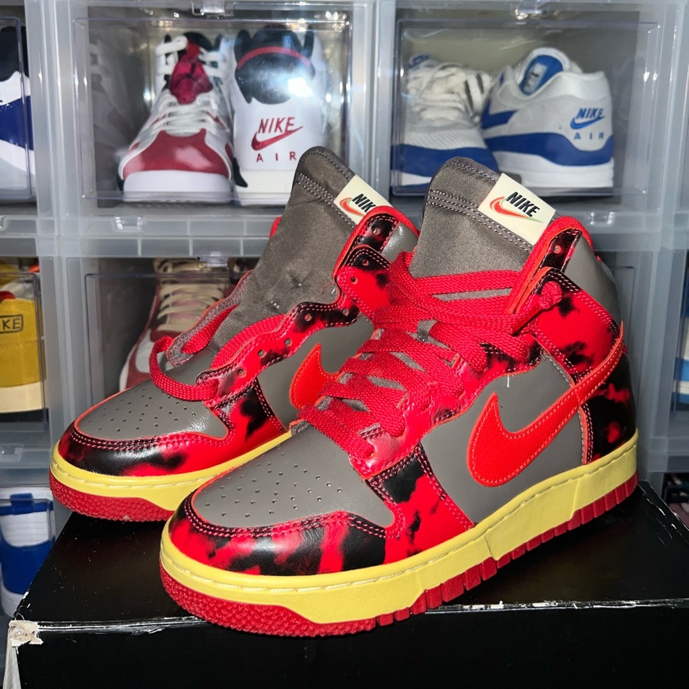 Nike Dunk High 1985 Red Acid Wash mens 6.5